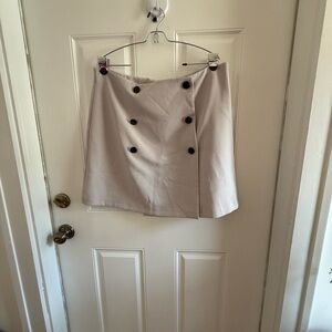 Grey Button-Front Women’s Mini Skirt